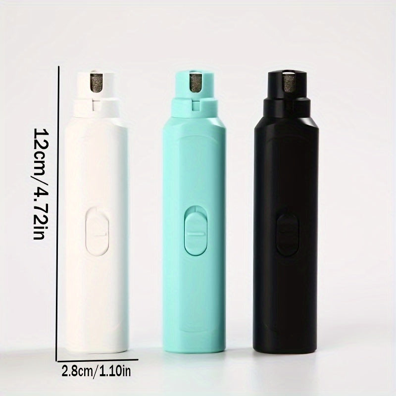 The grinder in white, mint and black, marked 12cm long and 2.8cm across
