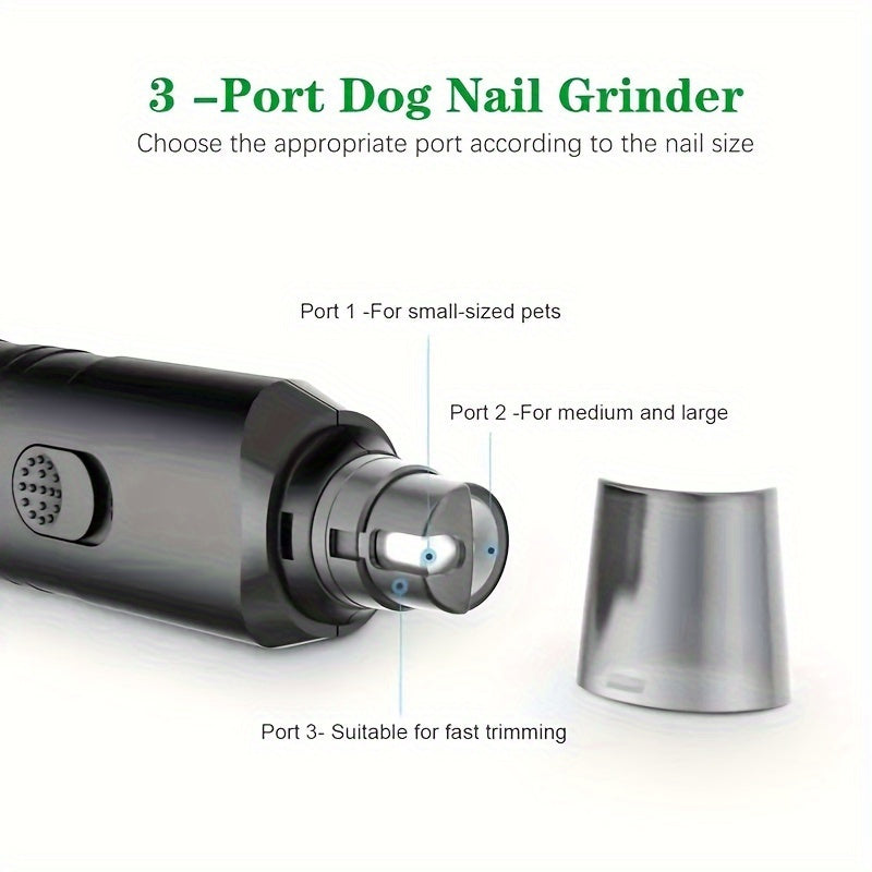 Diagram of the three port openings for small, medium and large nails