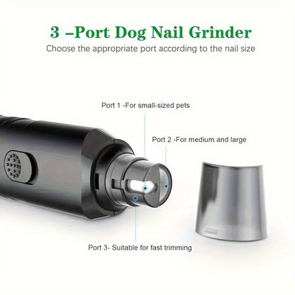 Diagram of the three port openings for small, medium and large nails