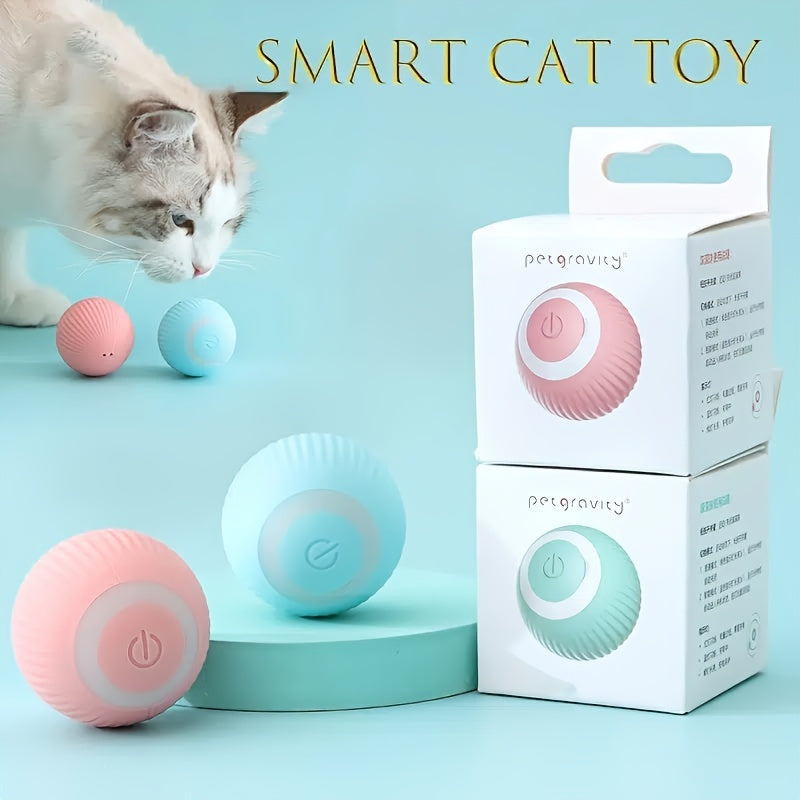 Self-rolling rechargeable cat ball
