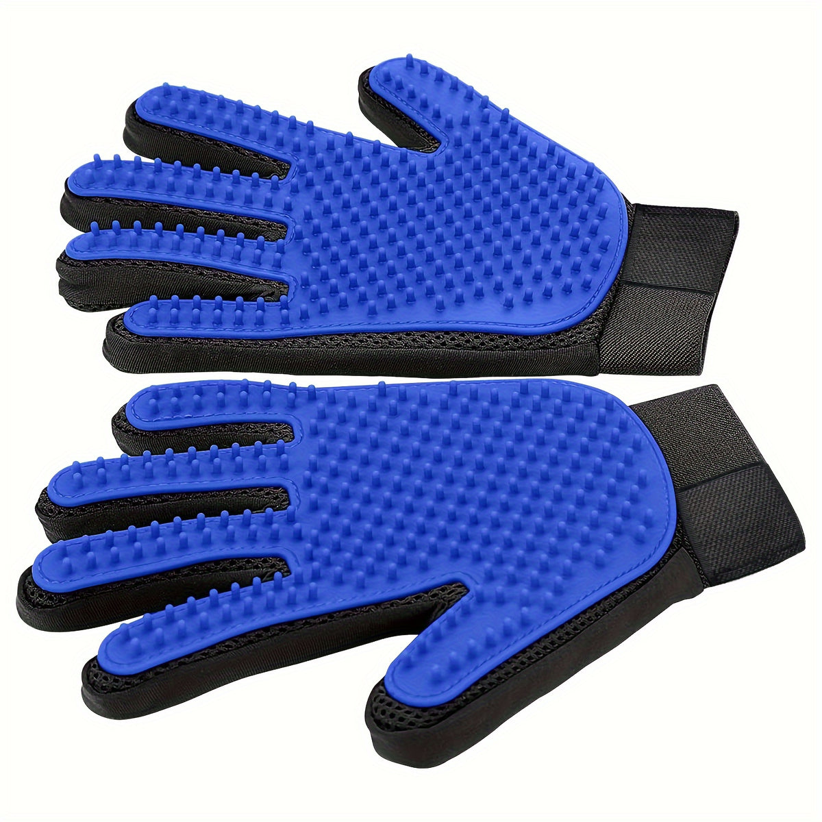 Left and right de-shedding gloves side by side