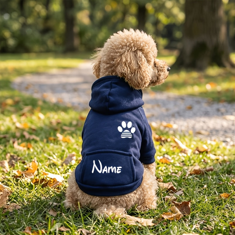 Personalised pet name hoodie colour options