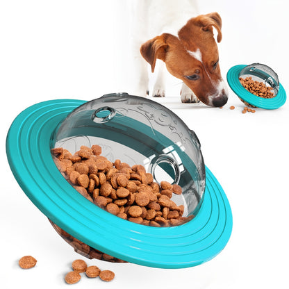 UFO-shaped treat dispensing ball for dogs