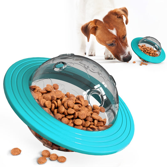 UFO-shaped treat dispensing ball for dogs