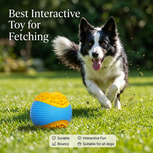 Tough TPR rubber squeaky chew ball for dogs