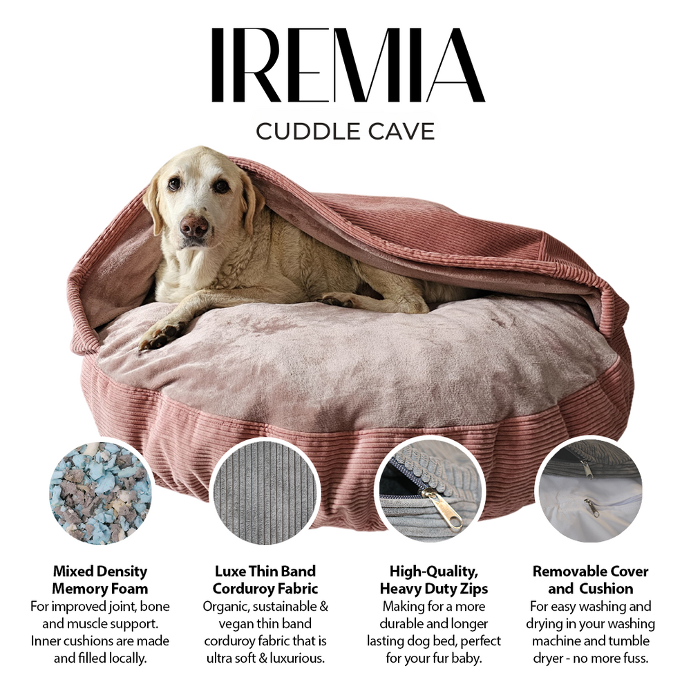 IREMIA Corduroy Cuddle Cave features