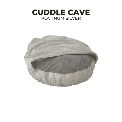 IREMIA Corduroy Cuddle Cave in Platinum Silver