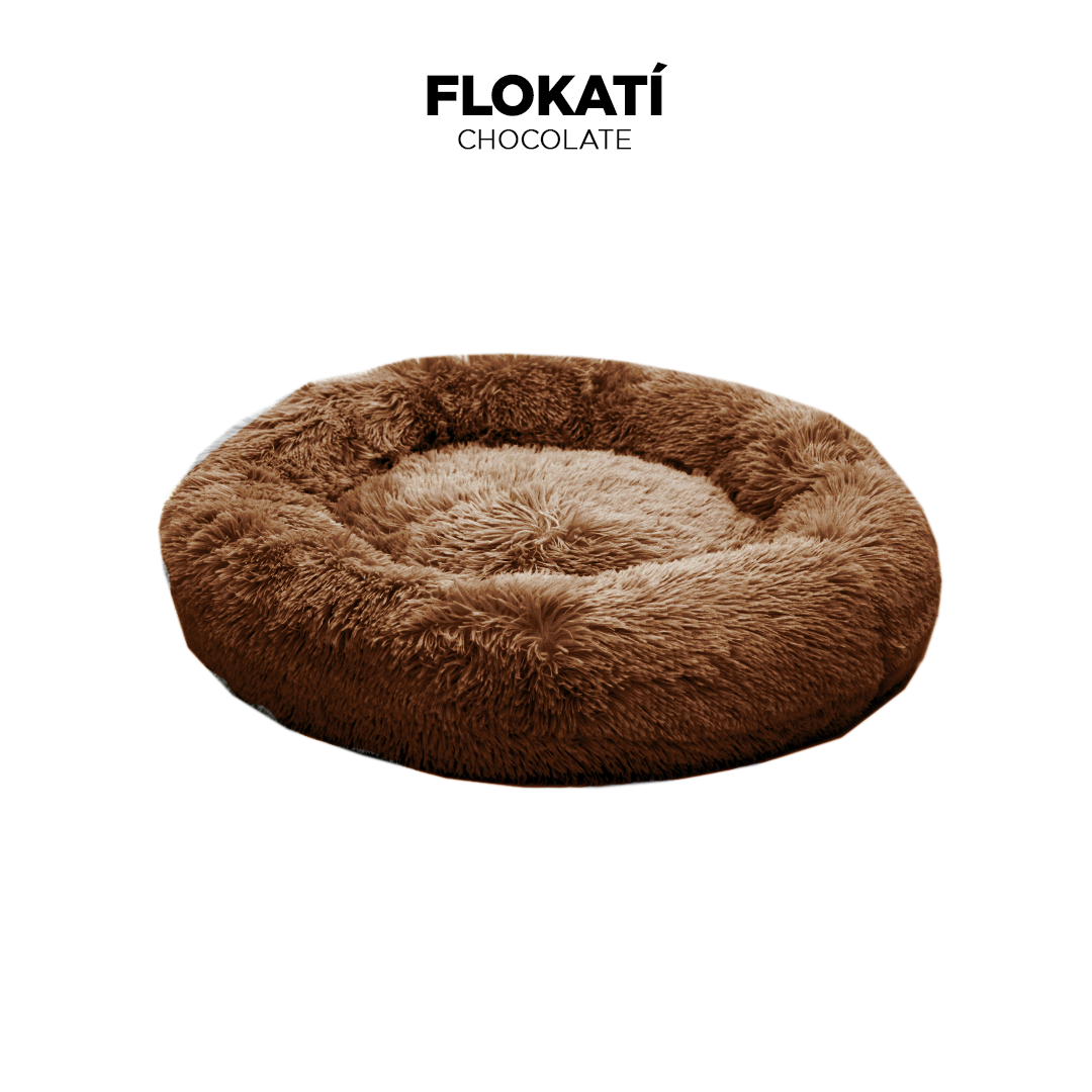 IREMIA Fluffy Flokati Dog Bed in Chocolate