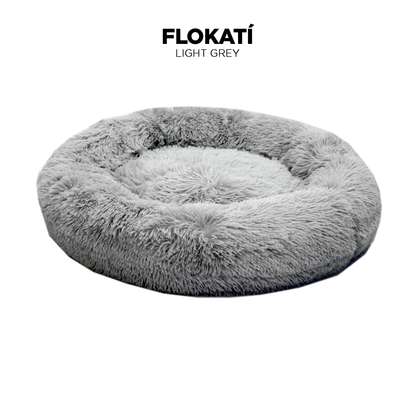 IREMIA Fluffy Flokati Dog Bed in Light Grey
