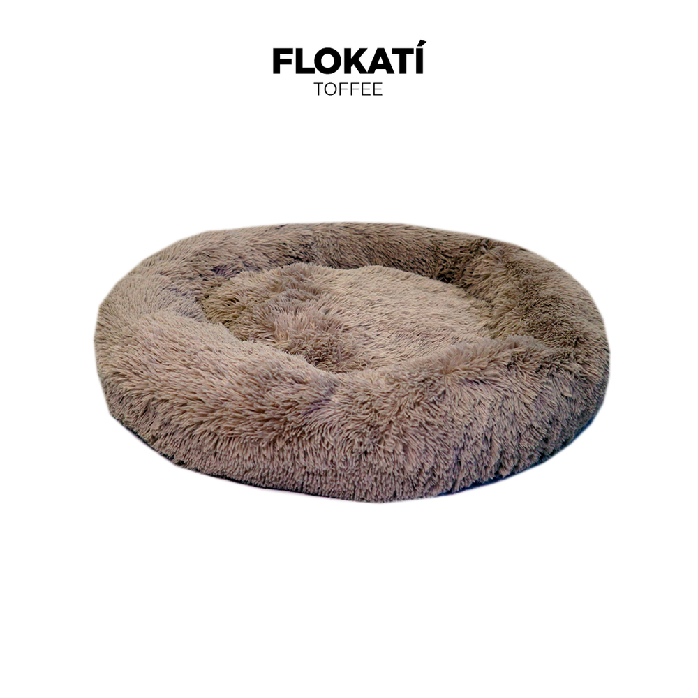 IREMIA Fluffy Flokati Dog Bed in Toffee