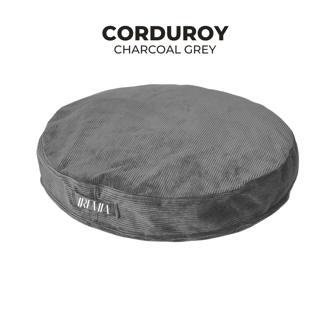IREMIA Corduroy Dog Sofa in Charcoal Grey