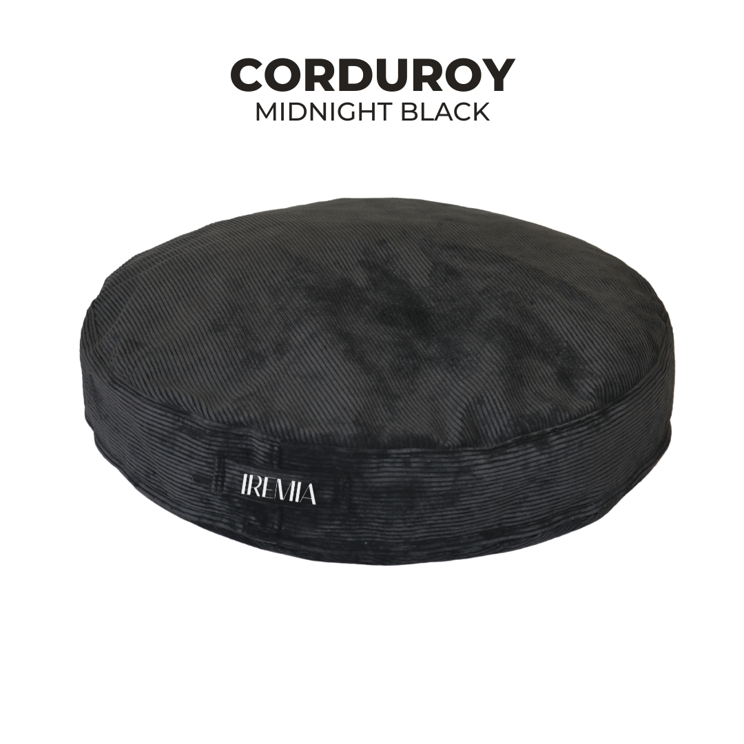 IREMIA Corduroy Dog Sofa in Midnight Black