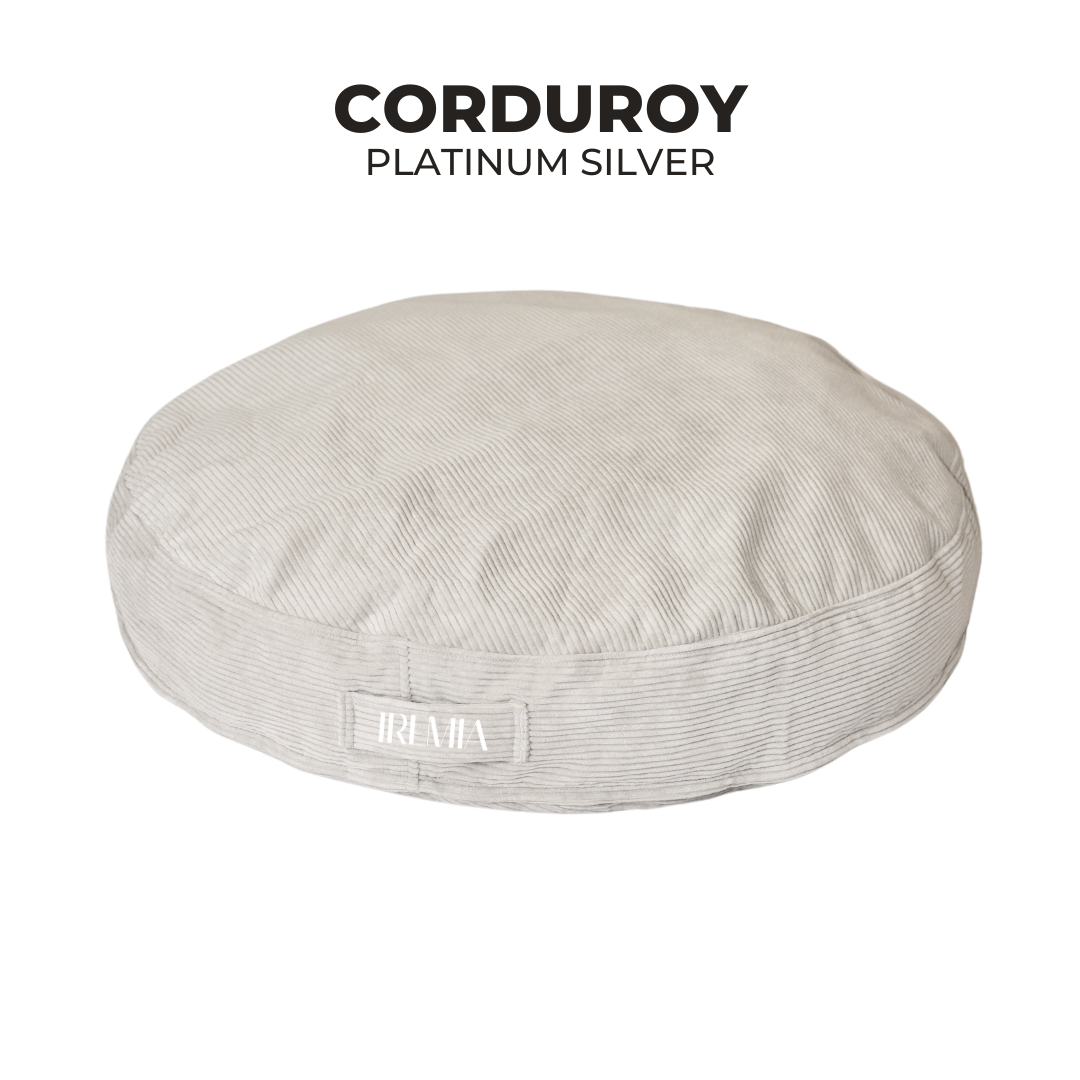 IREMIA Corduroy Dog Sofa in Platinum Silver