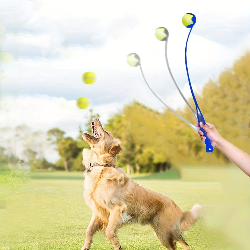 Ball thrower in use outdoors