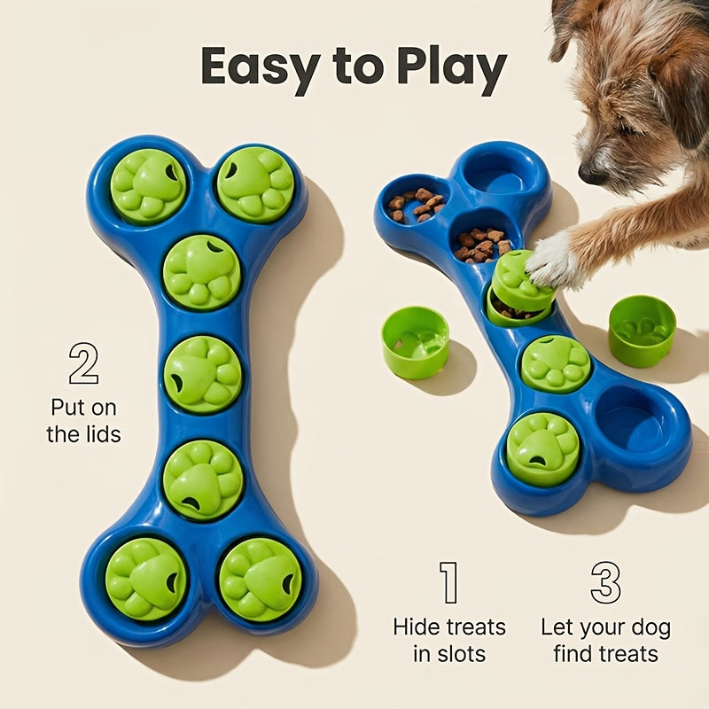 Bone-shaped rubber treat feeder toy