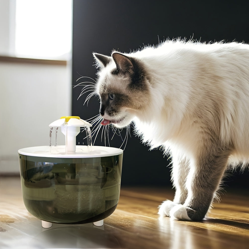 Cat drinking from the flowing water